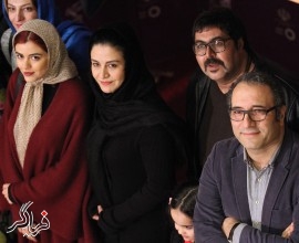 رضا میرکریمی کارگردان دختر در کنار بازیگران فیلم