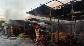 آتش‌سوزی در بازار گل امام‌رضا(ع) در تهران