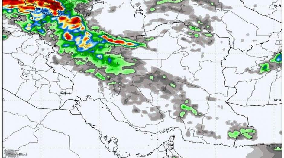 بارش‌های رگباری باران و تگرگ در راه ۱۵ استان + جزئیات
