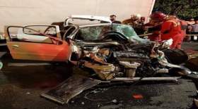 تصادف مرگبار خودرو سواری با کامیونت در بزرگراه شهید یاسینی